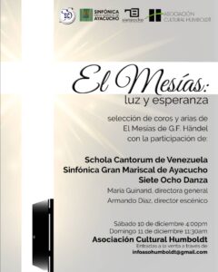 “EL MESÍAS: LUZ Y ESPERANZA” una nueva forma de vivir «El Mesías de G-F Händel», esta navidad en la Asociación Cultural Humboldt.